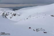 To the summit. Rila and Pirin mountains are visible on the left